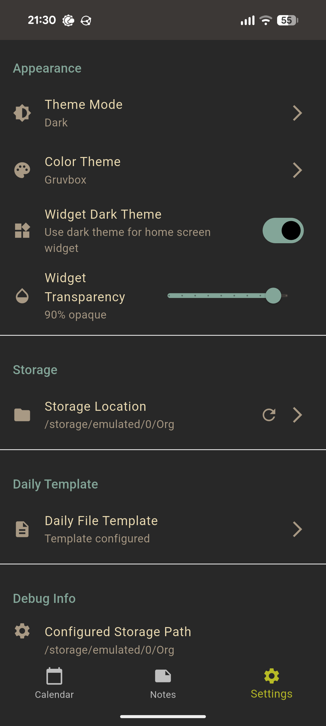 PlaneTxt Settings