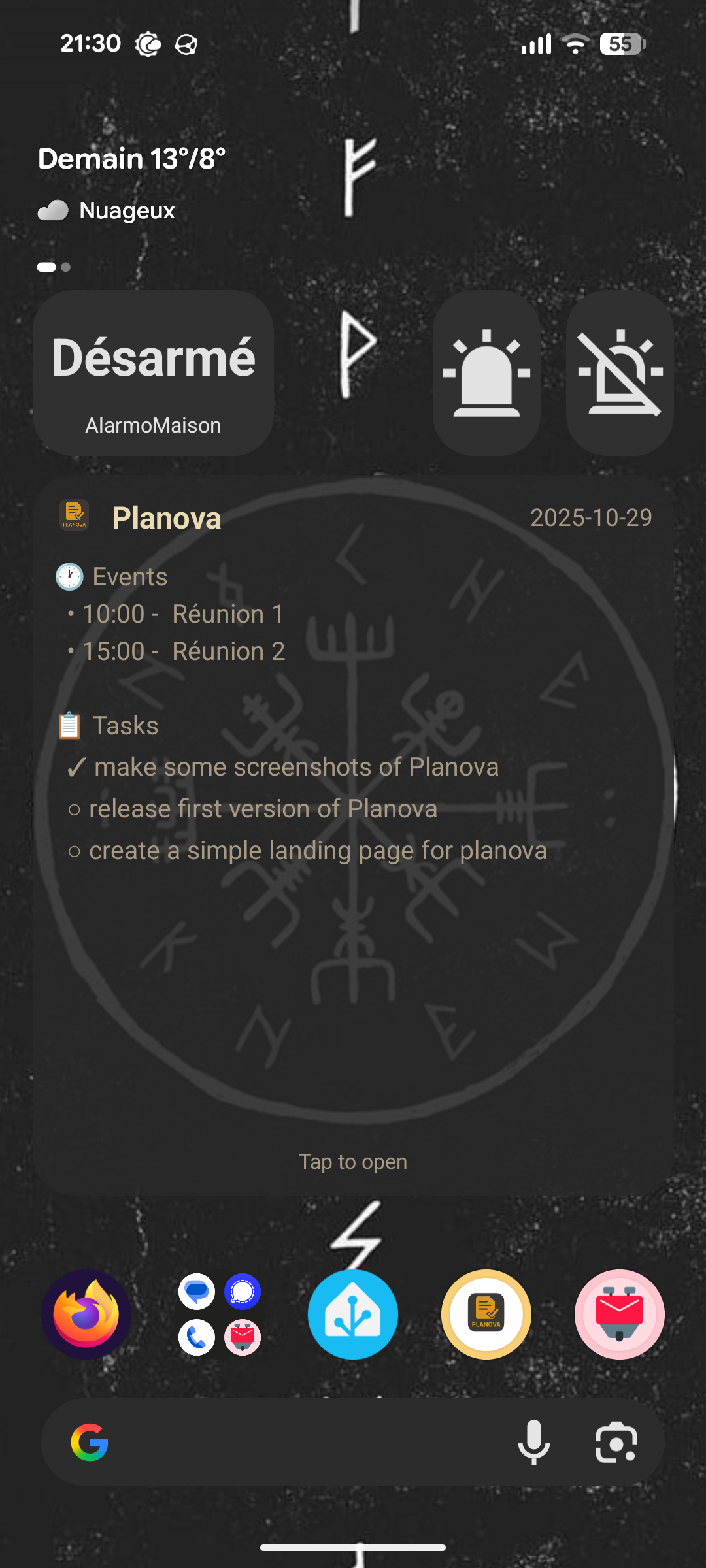 PlaneTxt Widget